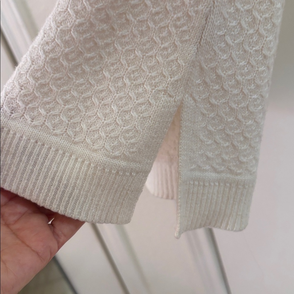 Cream Textured Knit Sweater - Picture 2 of 5